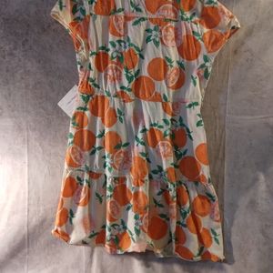 Wonder nation sz 10-12 orange button up dress